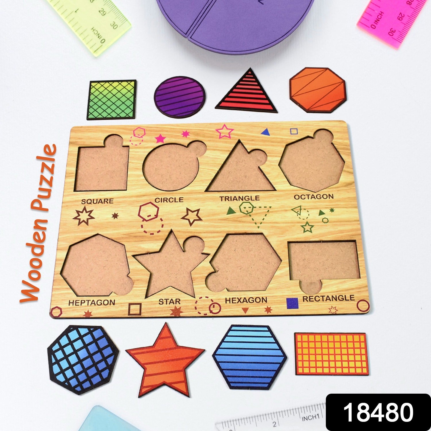 Wooden Triangles Puzzle Learning Educational Board (1 Set 2820 Cm) Wooden Triangles Puzzle Learning Educational Board (1 Set 2820 Cm)